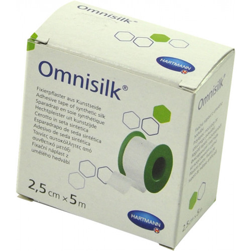 Omnisilk náplast z bílého hedvábí na cívce