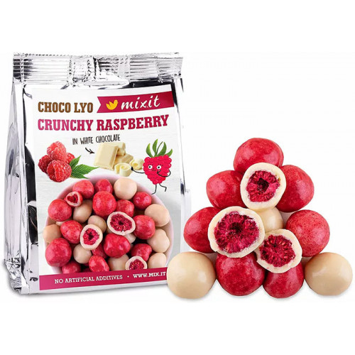 MIXIT Chrumkavé maliny v čokoláde do vačku 70g